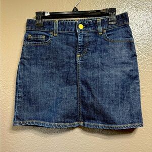 J Crew Denim Blue Jean Mini Skirt Dark Wash Style 91568 Women’s size 27